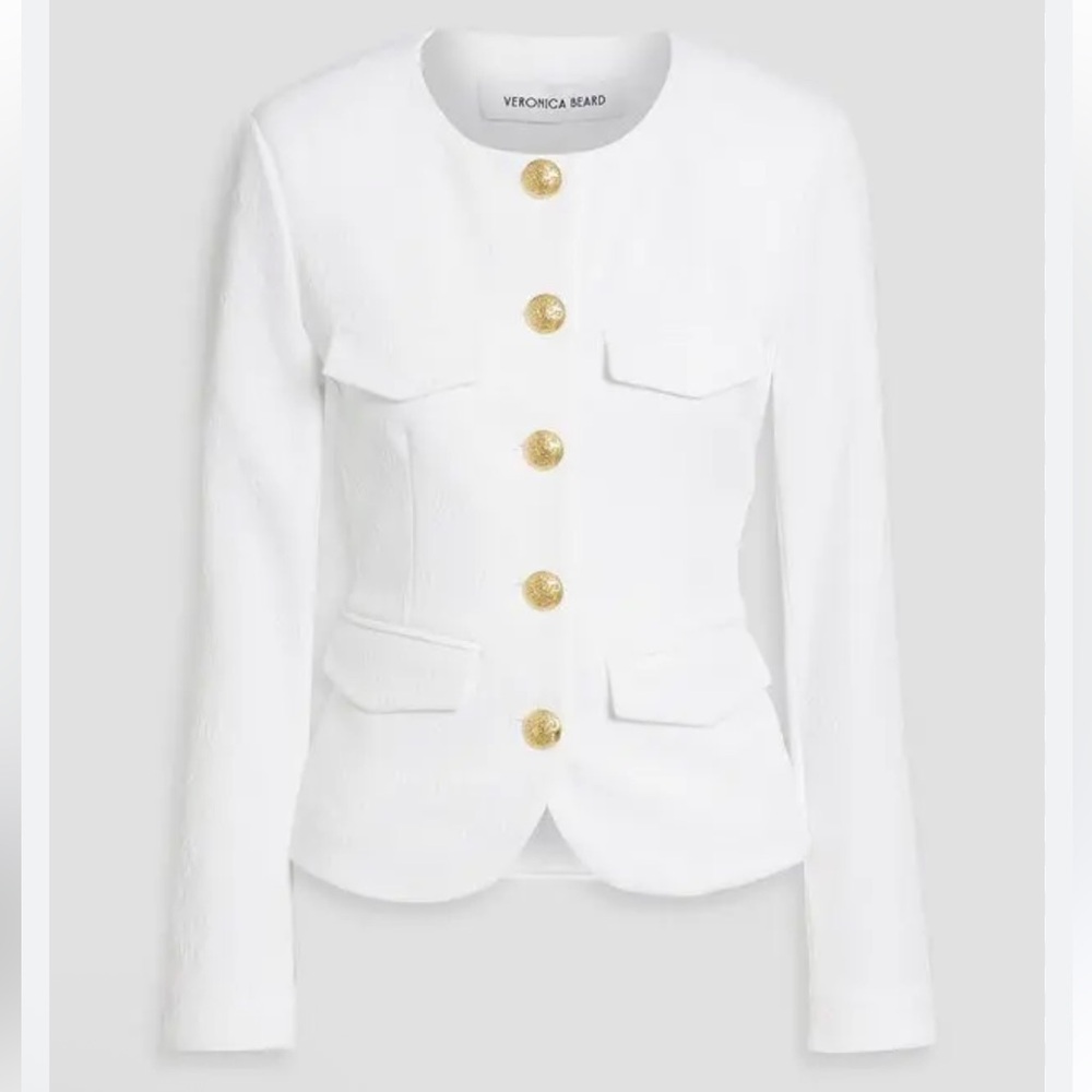 Veronica Beard Kensington Knit White Jacket L NWT